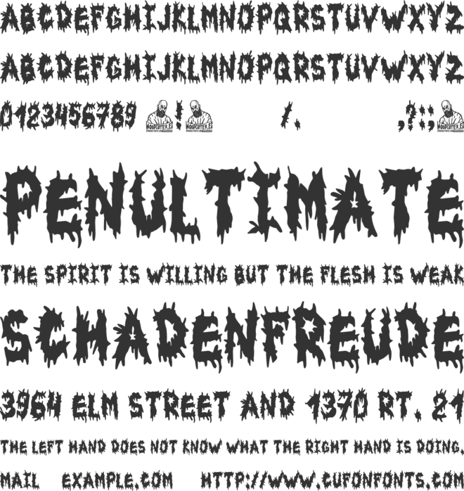 Blood Spatter font preview