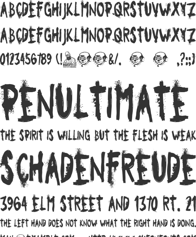 Payaso Triste font preview