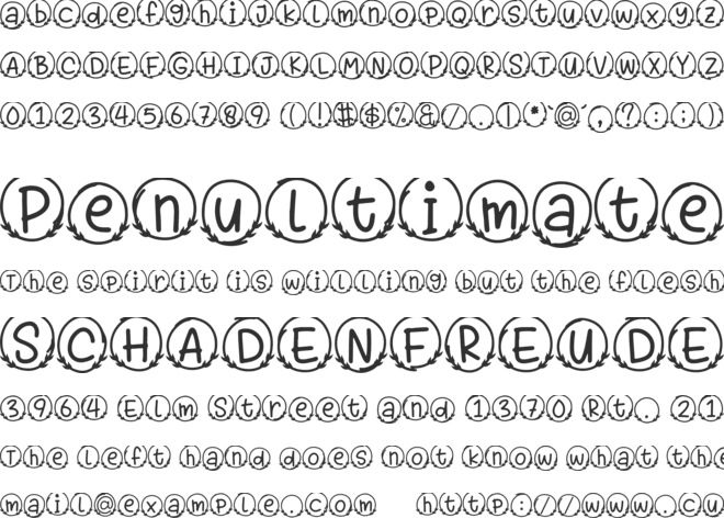 Bubble Leaf Monogram font preview