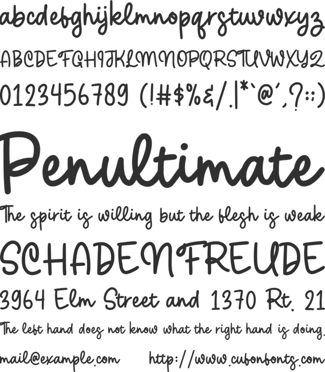 Redbell font preview