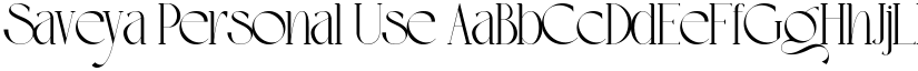 Saveya Personal Use font