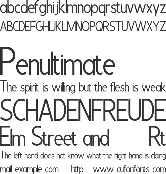 Velnica font preview