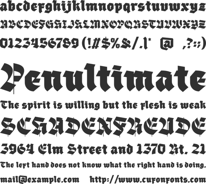 Blackther font preview