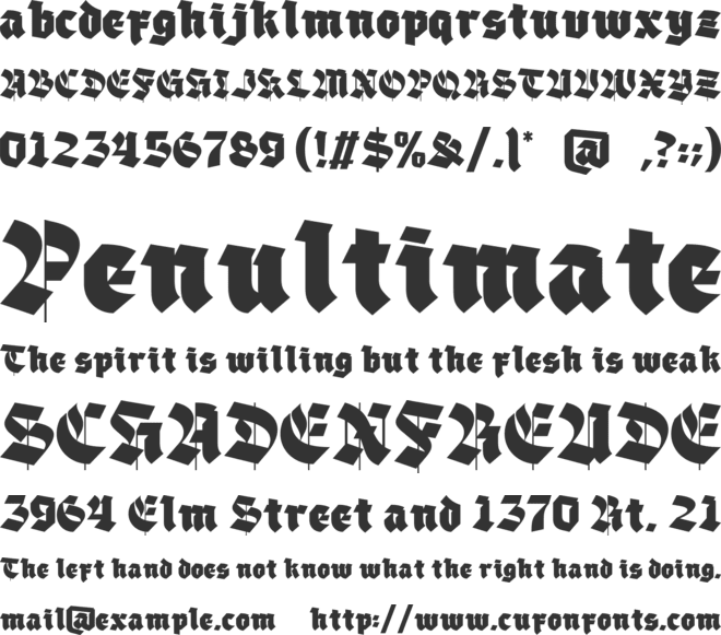 Blackther font preview