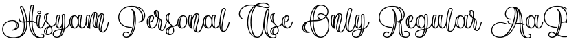 Hisyam Personal Use Only Regular font