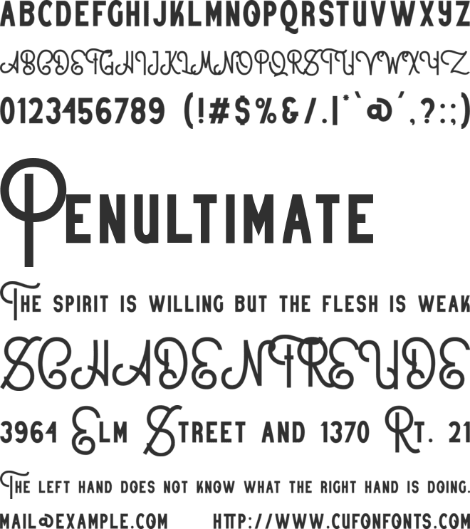 Former Broston Personal Use Onl font preview