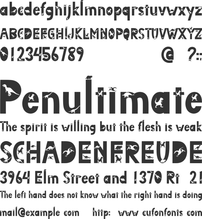 Dinosaur Island font preview