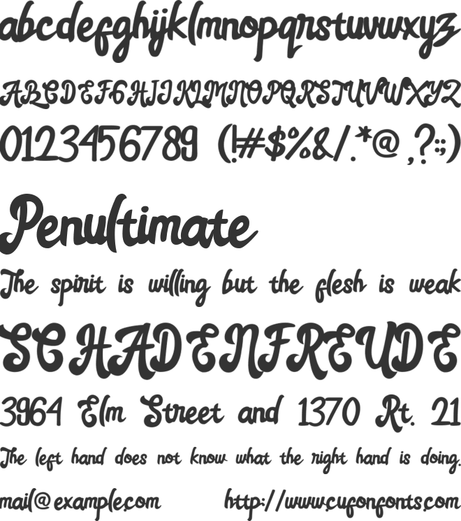 Amegach font preview