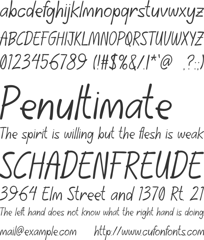 Embunan font preview