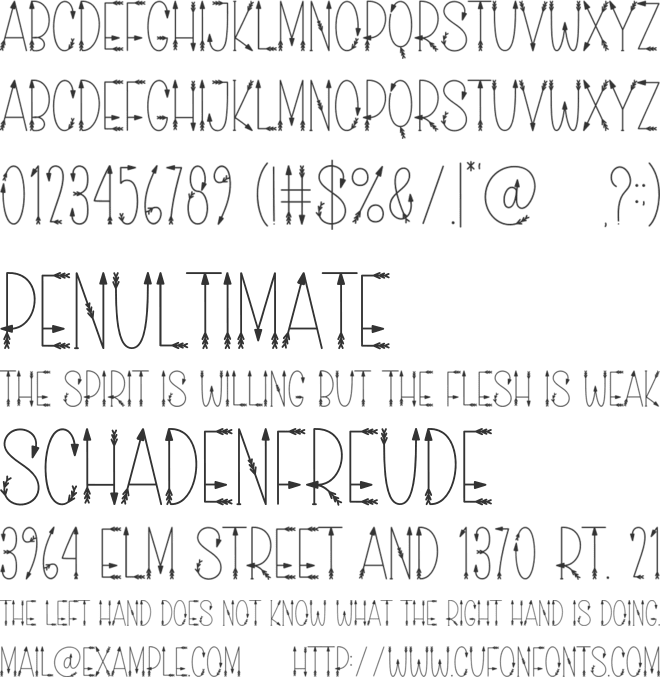 Love Arrow font preview