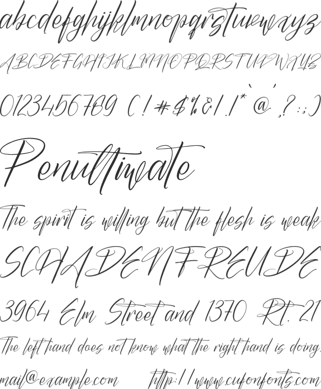 Butnekia font preview
