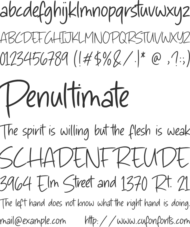 Simple Nathalie font preview