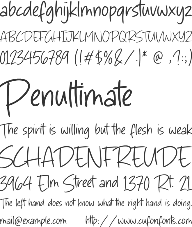 Simple Nathalie font preview