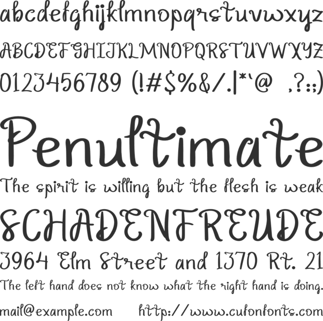 Shining font preview