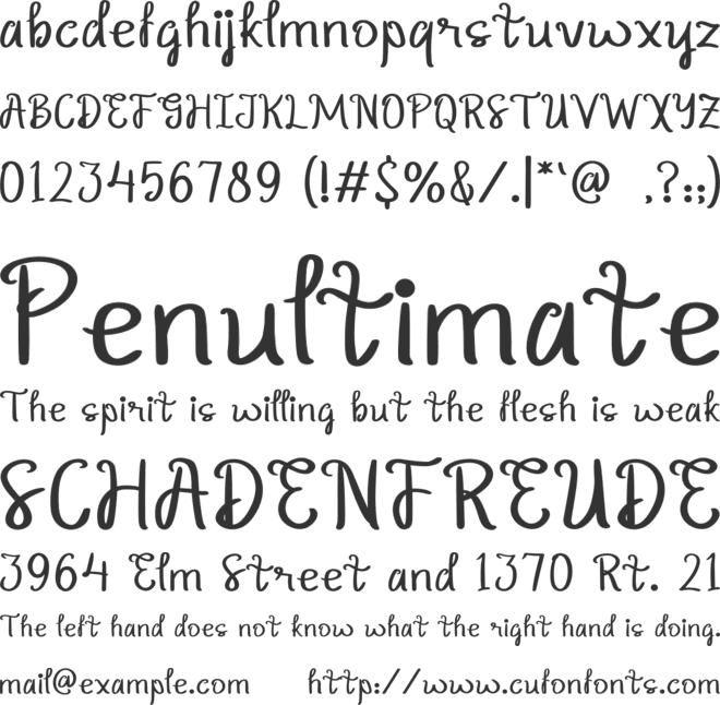 Shining font preview