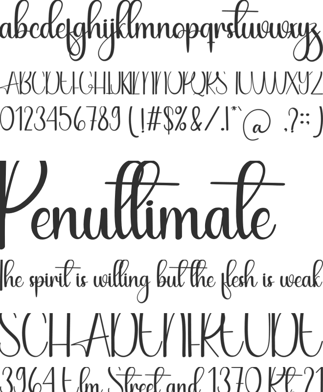 Happy February font preview