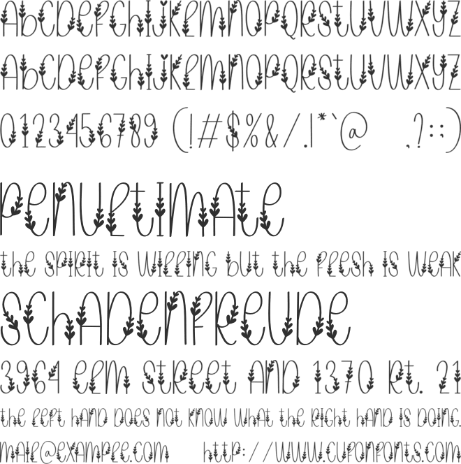 Valentines font preview
