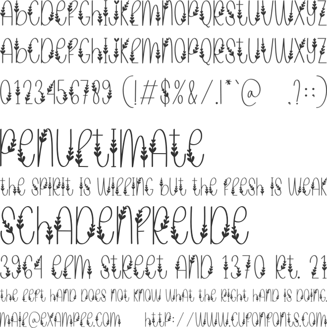 Valentines font preview