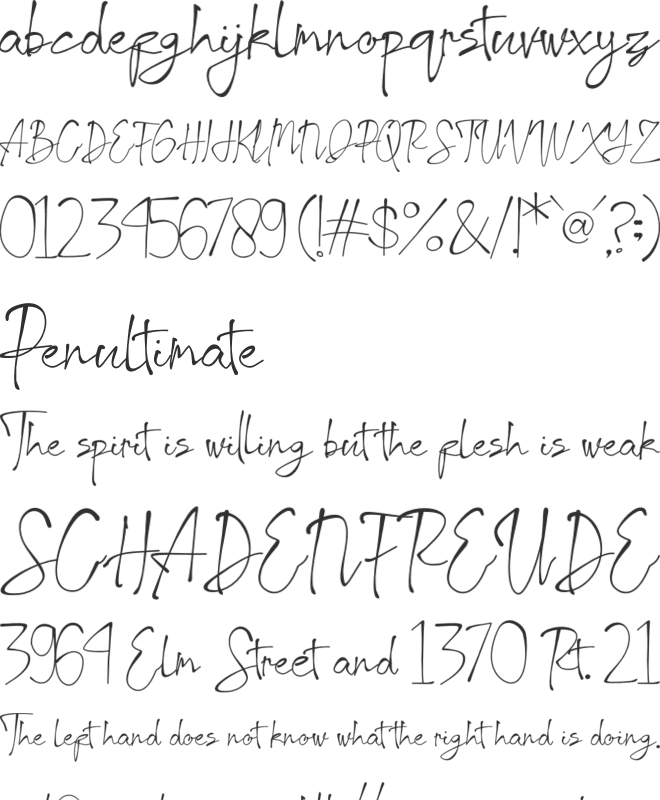 Callietta font preview
