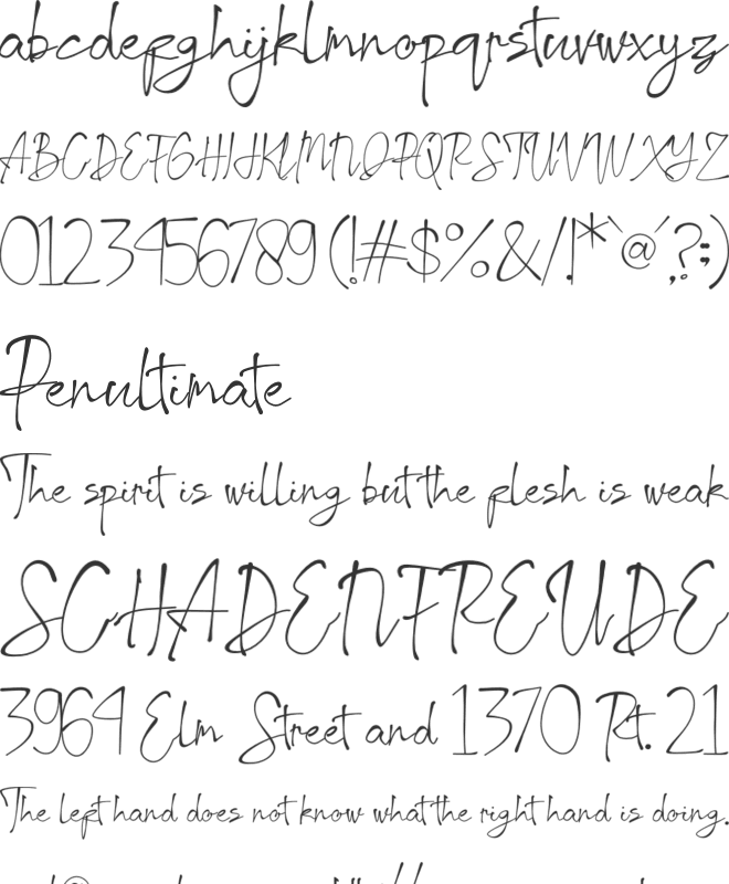Callietta font preview