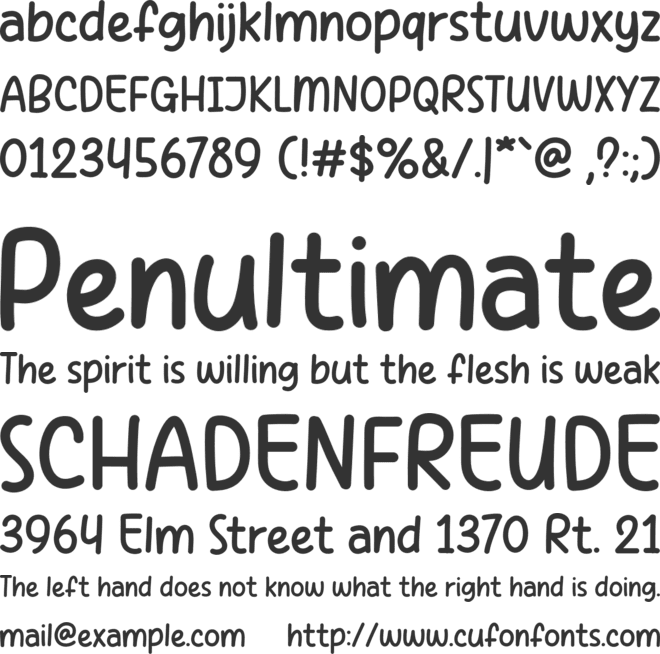 Info Story font preview