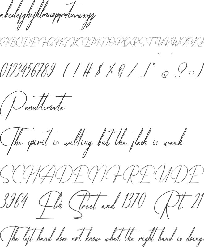 Amfenthari font preview
