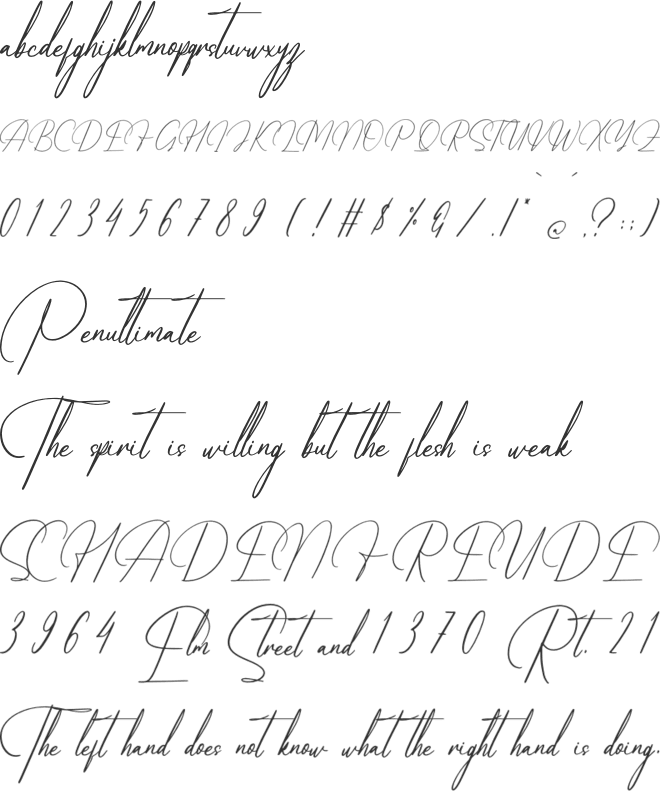 Amfenthari font preview