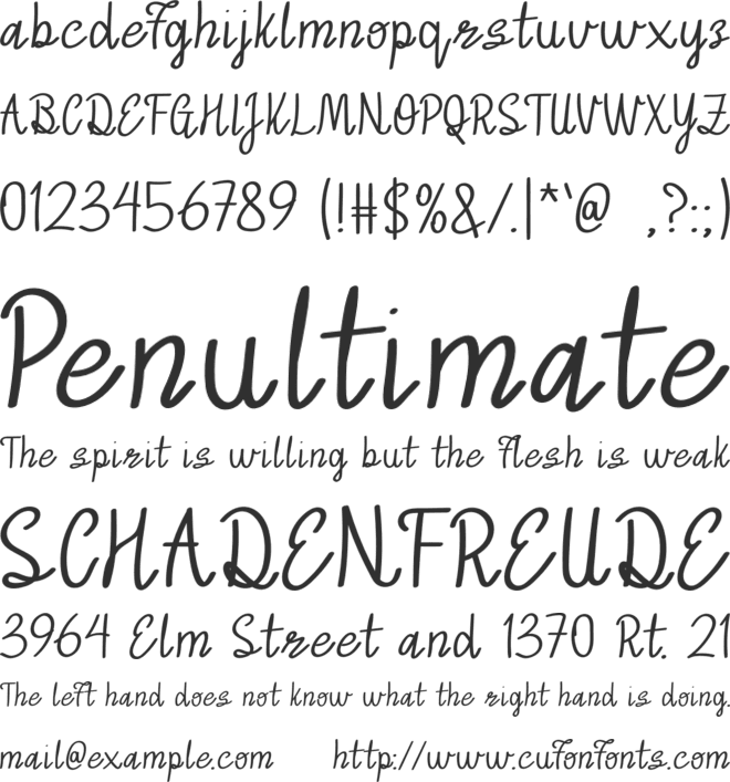 Almira font preview