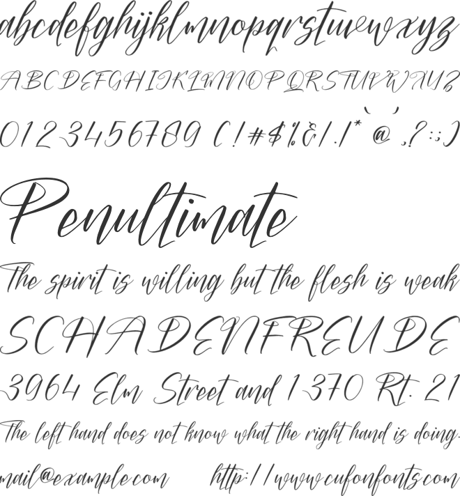 Qategina Amistark font preview