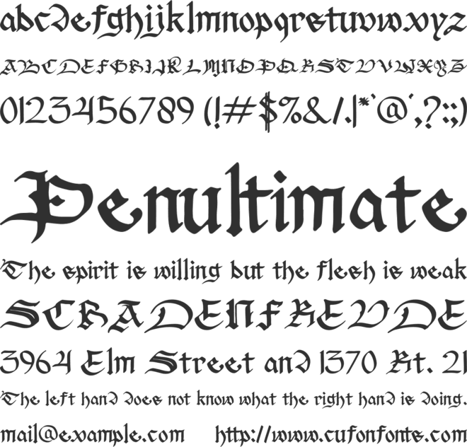 Archdale Blackletter font preview