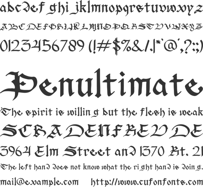 Archdale Blackletter font preview