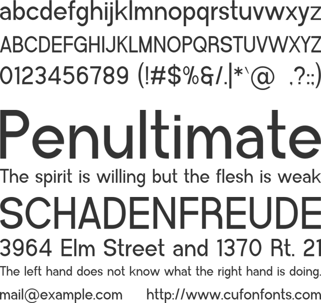Avenis font preview