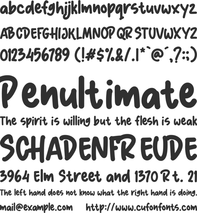 SUNDAY font preview