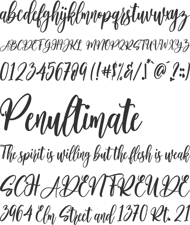 Birthday font preview