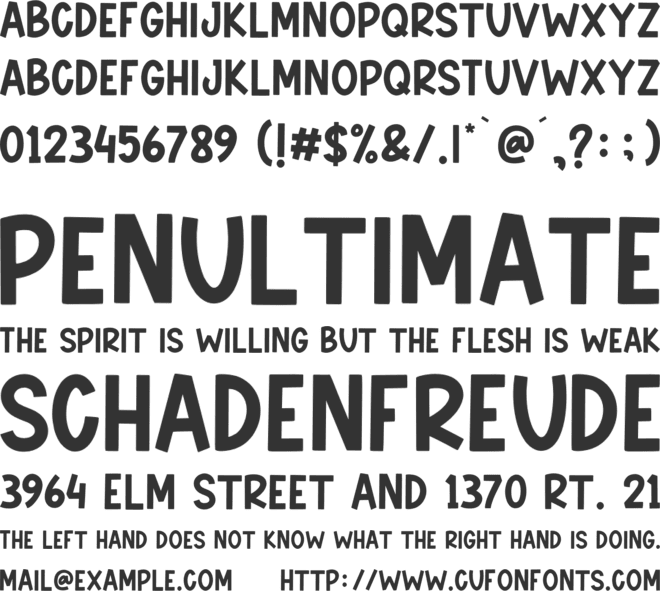 Friendszone font preview