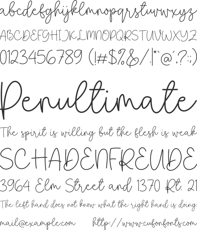 Love Self font preview