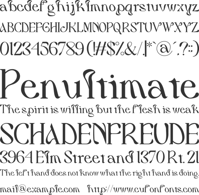 Darbly Elegantcy font preview