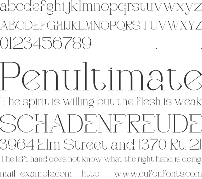 Calentha font preview