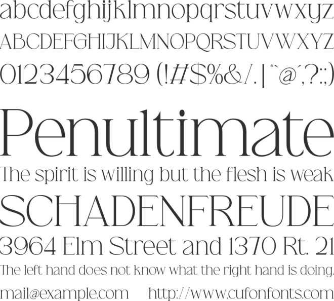 Vailery font preview