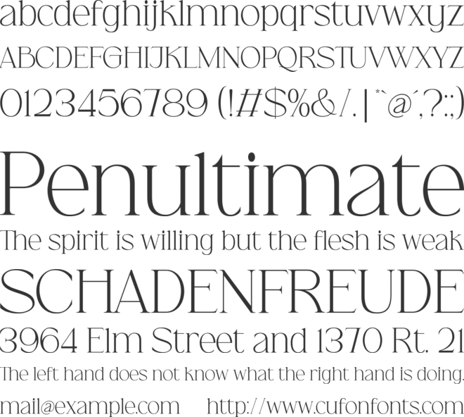 Vailery font preview