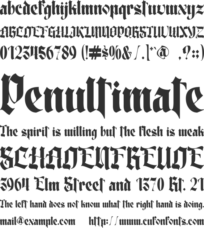 Dark North font preview