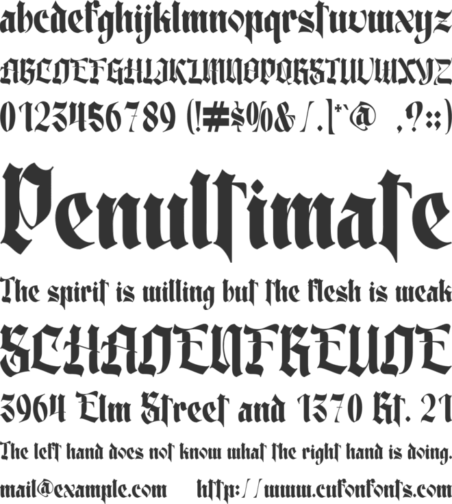 Dark North font preview