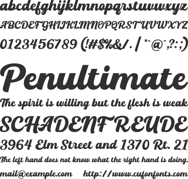 Hadenut font preview