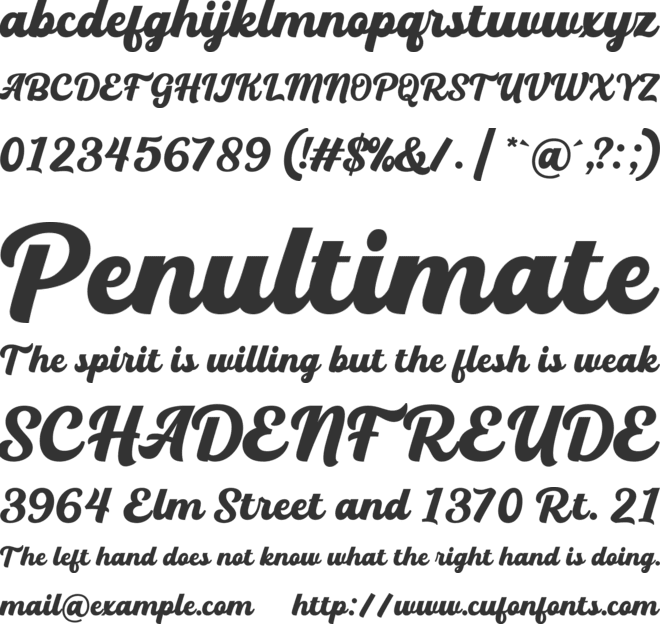 Hadenut font preview