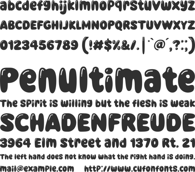 Daily Bubble font preview