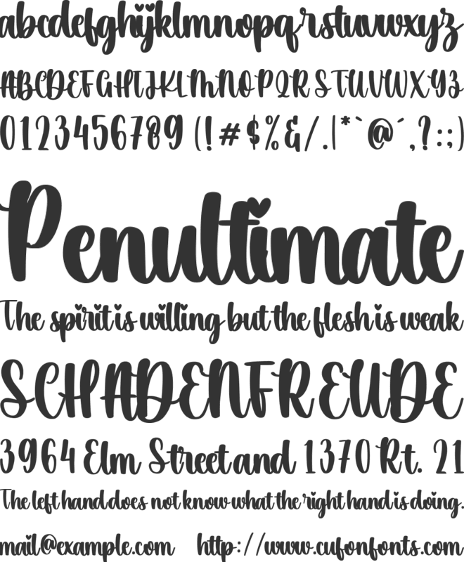 Rainfall font preview