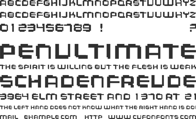 Aeogo Pixellated font preview