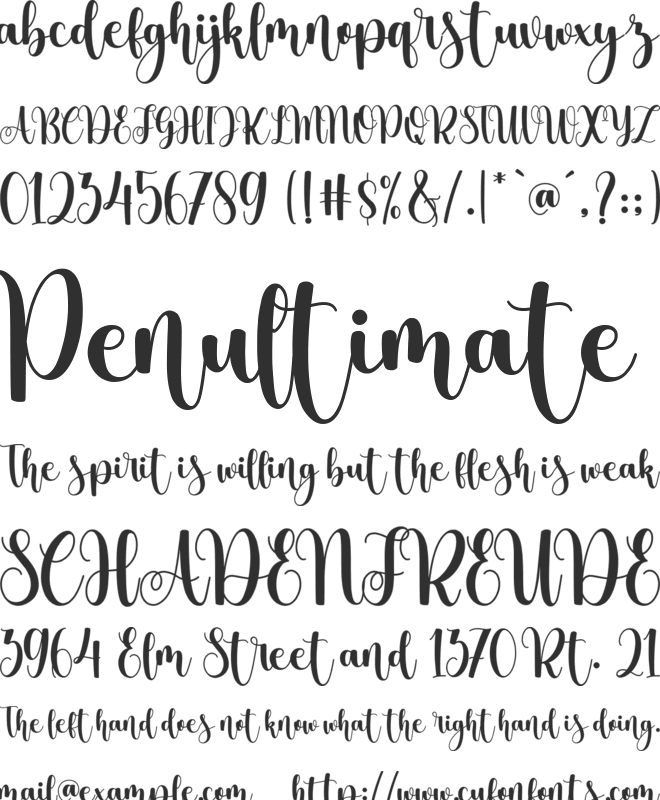 Candles font preview