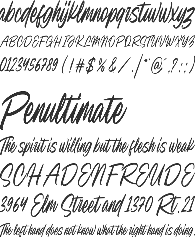 Moving Sunday font preview