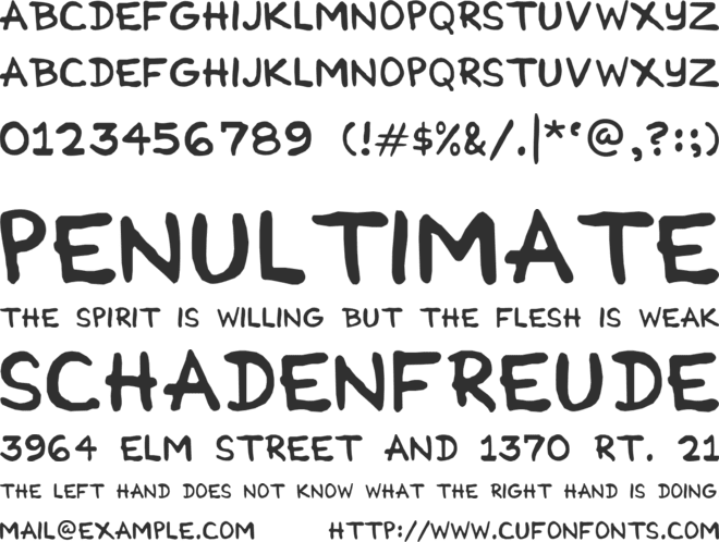 Cartoonist Simple font preview